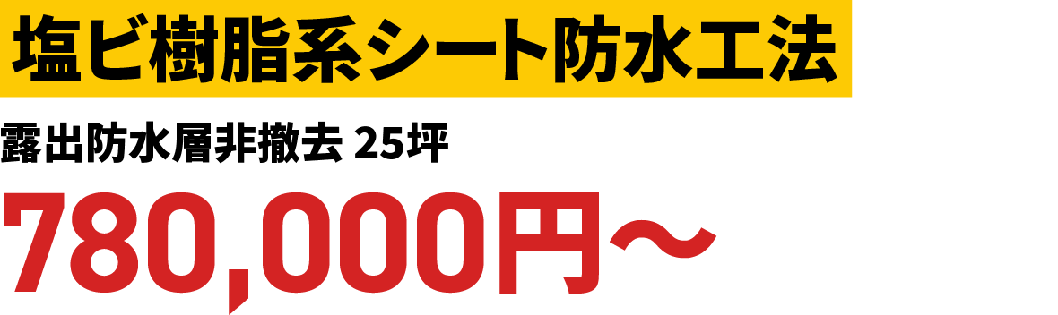 露出防水層非撤去塩ビ樹脂系シート防水工法
